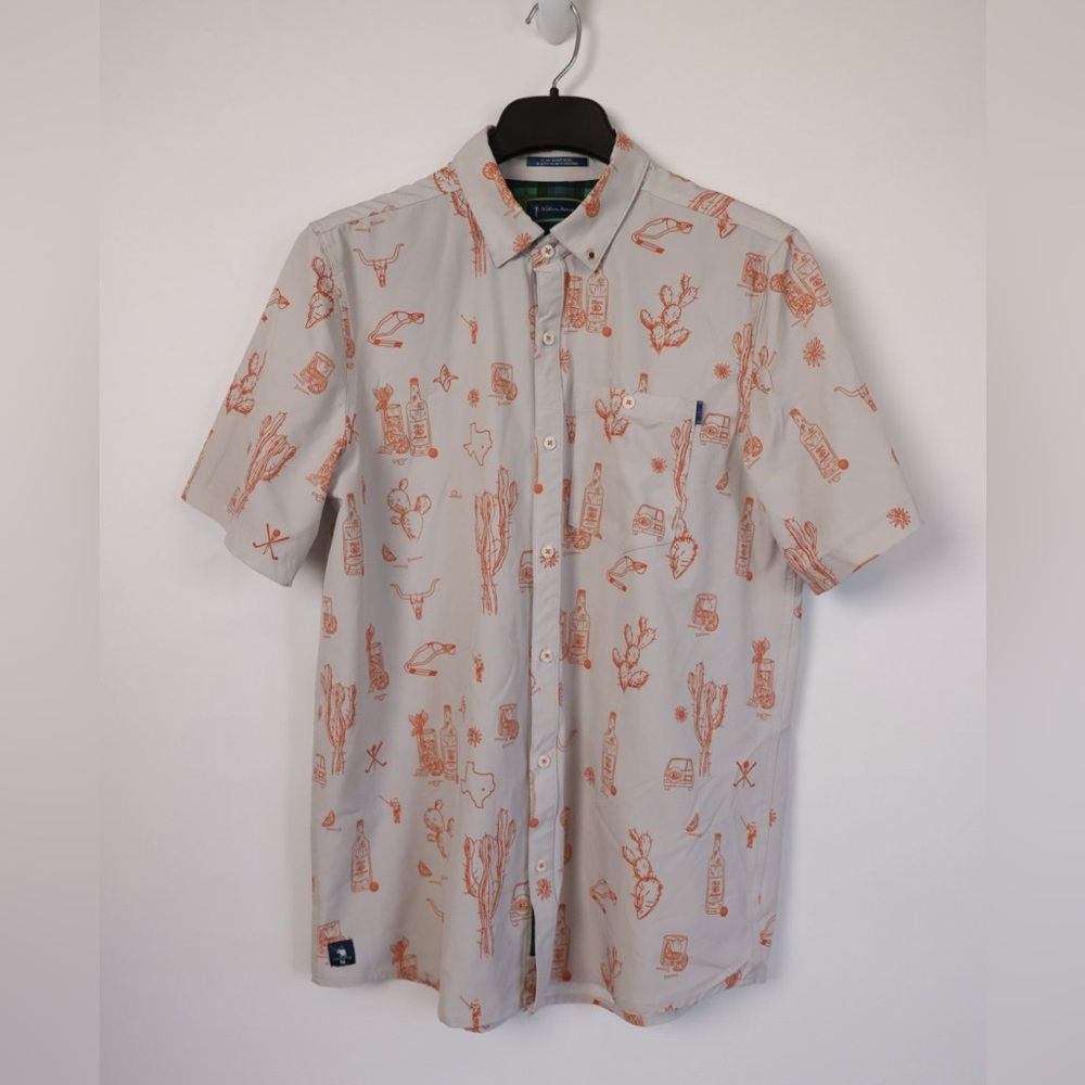 William Murray ~ Titos Vodka Golf Polo Shirt Men's Size Medium White Orange